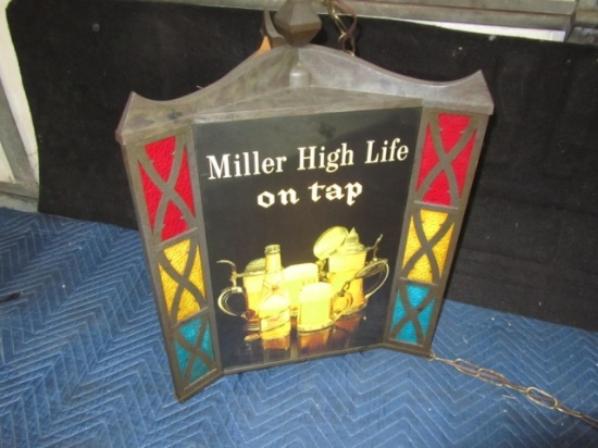 Miller High Life Hanging 3 Sided Light, 16x24x16