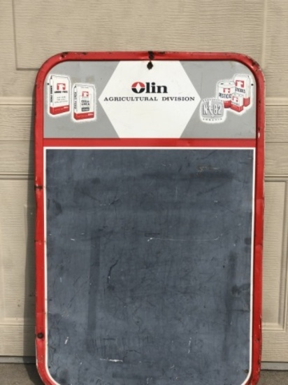 Olin metal chalk board 30"x19.5"