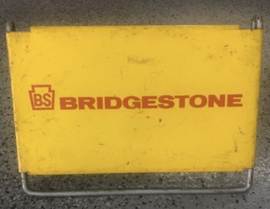Bridgestone Tire folding display rack sign, yellow