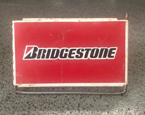 Bridgestone Tire folding display rack sign, red