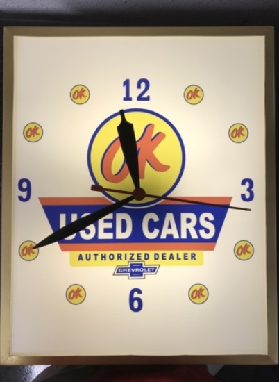 OK Used Cars clock