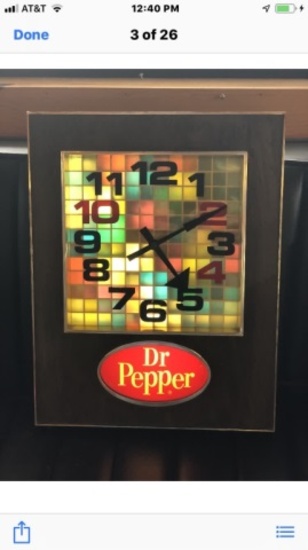 Vintage Dr. Pepper Lightup Clock