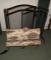 Gas fireplace logs, screen & tool set