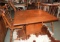 Primitive pine tilting table & 2 chairs, 28