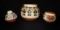 3 pcs Indian pottery, largest piece 6 1/2