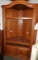 Modern oak corner cabinet w/ lower storage