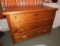 Unusual single drawer flip top pine cabinet