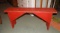 Primitive red bench, 40