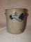 2 gal crock, hand script, applied handle, 9