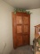 Primitive pine corner cabinet, 4 doors