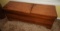Unusual primitive wooden 2 door blanket chest, 23