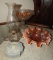 4 pcs - clear glass oil lamp w/ handle, more