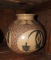Indian pottery bowl, unmarked, w/ bird & turtle