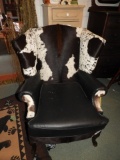 Hair on hide wingback chair, 41