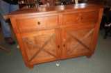 Pine cabinet w/ 2 doors & 2 drawers, dovetail join