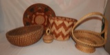 Indian woven pieces, wedding basket, bucket, bowl,