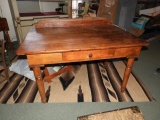 Primitive pine table w/ 1 drawer, 29