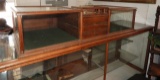 Vintage oak counter top display cabinet