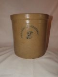 2 gal crock, hairline cracks, 9 1/2