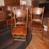 6 spindle & pattern back chairs, excel. condition