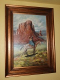 Original on canvas by Beauford, Indian scene