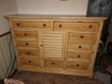 Modern 11 drawer 1 door dresser, rustic patina