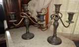 Pair of matching candelabras marked WM Rogers, 10