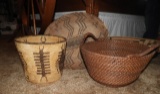 3 Indian style woven bowls