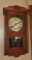 Primitive pine wall clock, time & chime