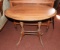 Oval spindle column accent table w/ claw feet, 27