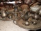 2 silver plate serving sets, both w/ coffee, more