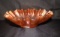 Marigold Carnival bowl, ruffled edge, 9 1/4