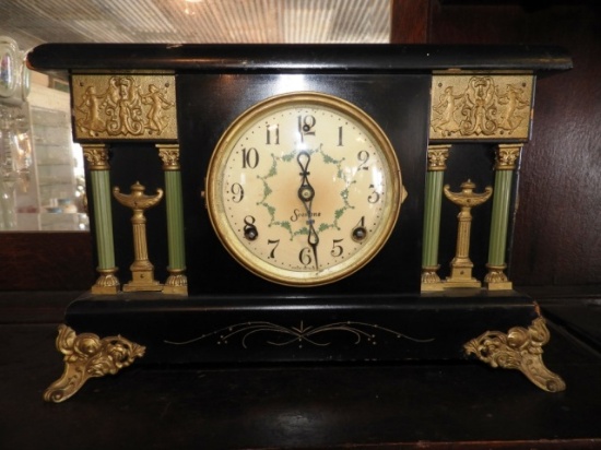 Sessions mantle clock w/ columns, time & chime