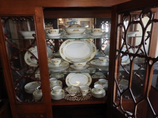 90 pc set of china, floral pattern