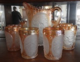 Marigold Carnival w/ pitcher & 6 glasses