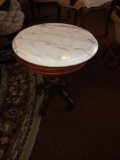 Marble top end table, 18