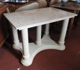 Modern 4 column granite top accent table, 27