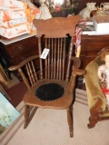 Pattern & spindle back rocking chair