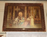 Victorian chess scene, framed, 30