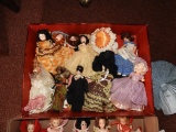 Box of small collectible dolls