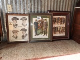 3 framed salesman prints