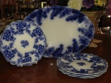 Made in England flow blue dinner plates, more