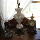 Group - decorative clock, decorative lamp, more