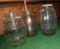 3 barrel pattern glass country store candy jars