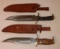 2 good Bowie style knives with sheaths