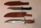 2 large fixed blade knives w/ sheaths