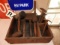 Primitive box w/ carpenters mallets & hammers