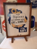 Counter top Navy advertiser w/ frames