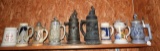 Group of 9 steins including some from Germany