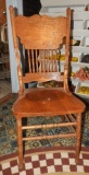 Pattern & spindle back oak chair, 40